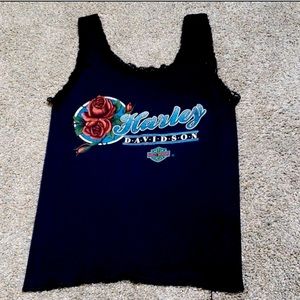 Harley Davidson Lace Tank; vintage 1990’s Harley Top Size Small